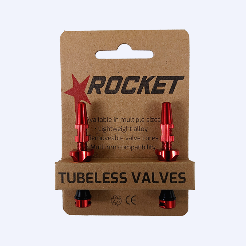 Rocket Tubeless Valves Red 44mm